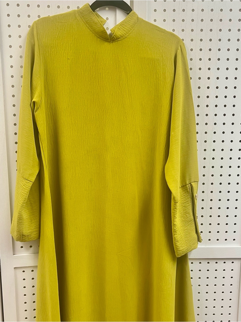 Lime Green color Modest Long Dress